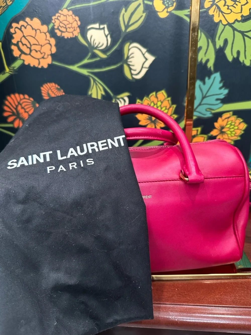 Saint Laurent Baby Duffle Pink Leather Crossbody Bag YSL Mini Boston - Picture 12 of 16